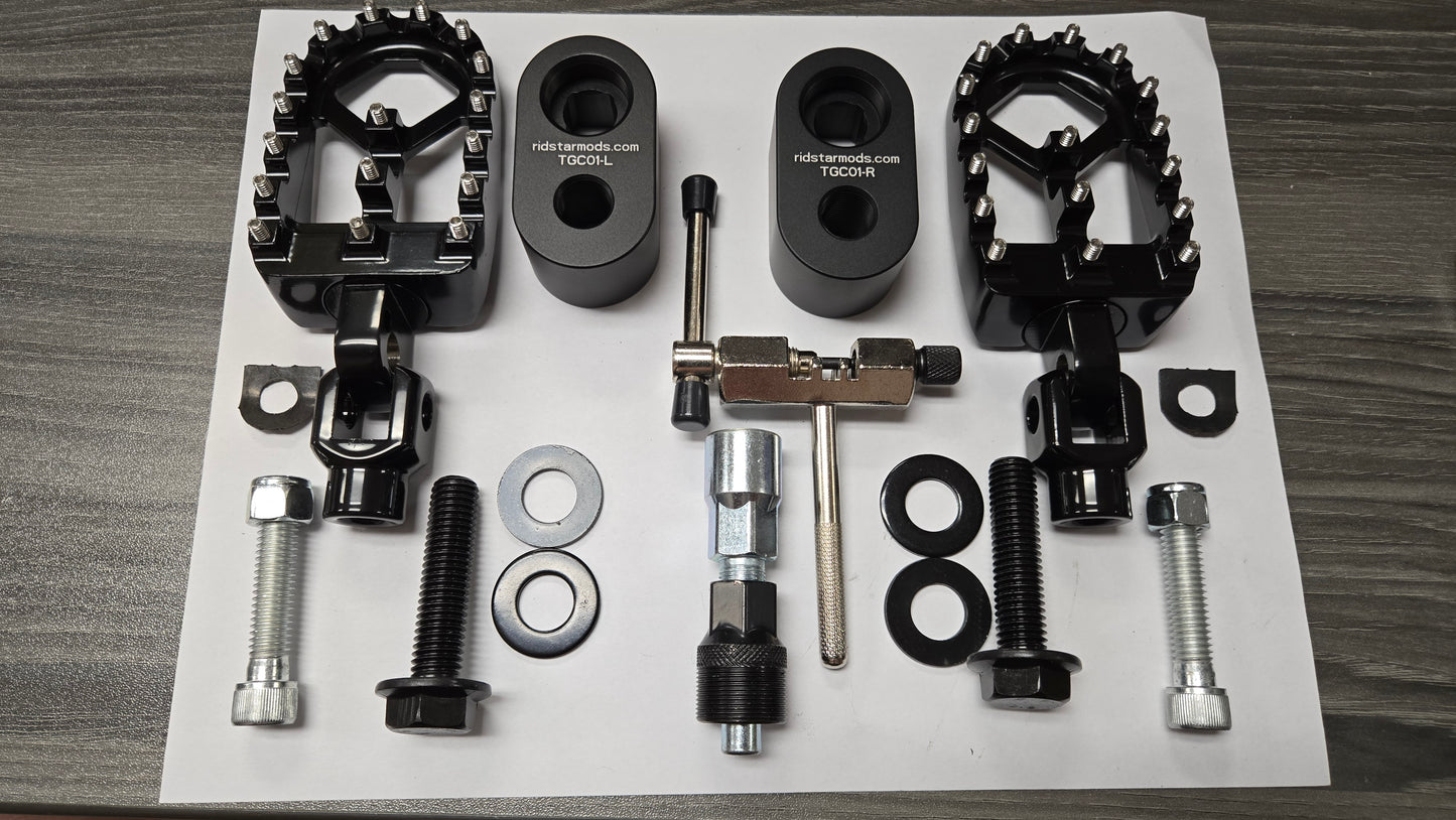 FootPeds Ultra MX for Ridstar, MacFox, Super73, and Others -- Low-Key MX Footrest Foot Peg Conversion Kit (Just Dropped!)